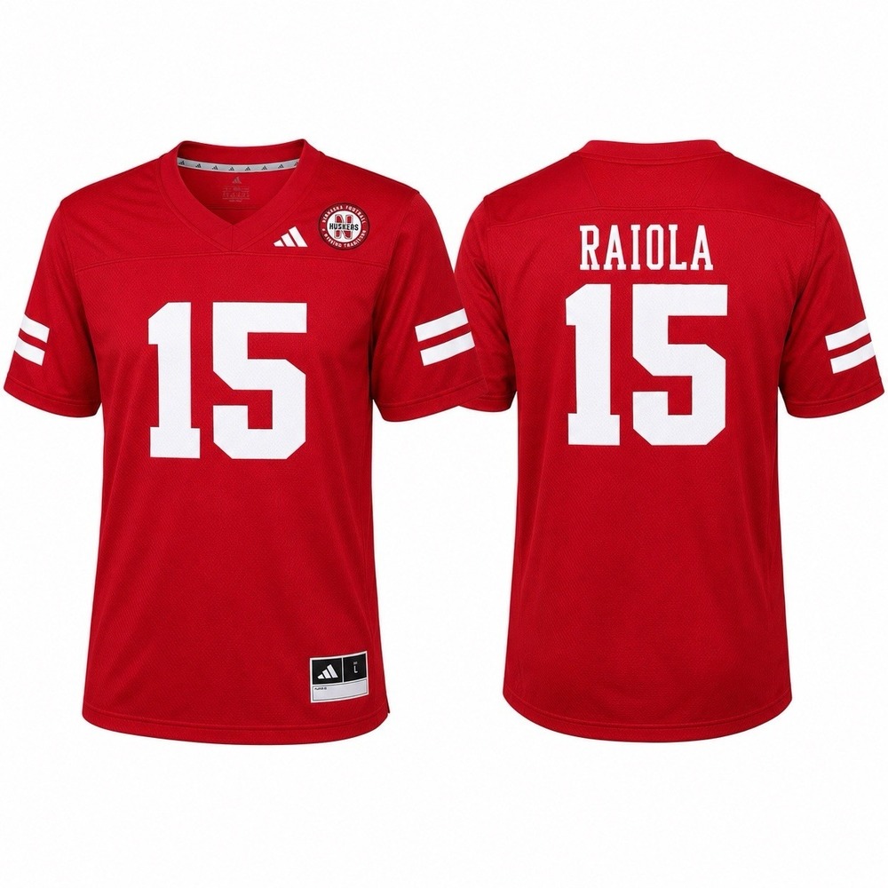 Adidas Dylan Raiola Nebraska Cornhuskers 15 Mens Large Red Jersey KE6932 NEW